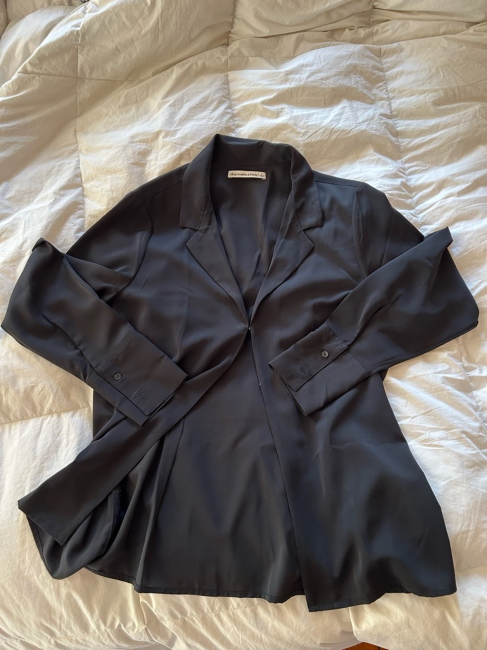 Abercrombie & Fitch Black Silk-Look Blazer